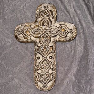 Decorative Resin Cross Wall Art EUC